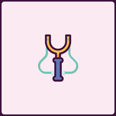 Poster - Detailed Slingshot Illustration with Modern Design and Playful Elements