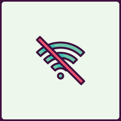 Poster - Disconnected digital world simplified icon, network failure depiction concept art