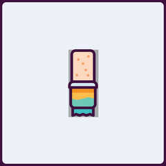 Poster - Stylized abstract icon presenting layered materials within a geometric frame