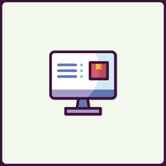 Poster - Online order tracking with package on screen icon illustration