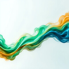 Wall Mural - close up, minimalistic soft light abstract swoosh wave border layout. bright green and blue abstract