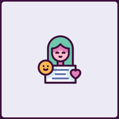Poster - Girl profile icon illustration with social media elements around it