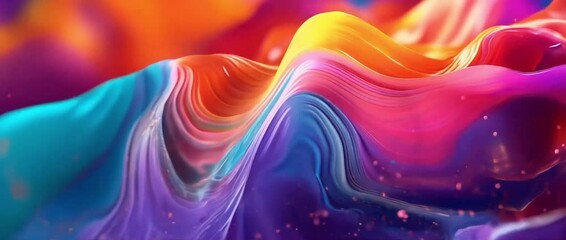 Poster - Vibrant Abstract Waves in a Colorful Background for Business Settings or Presentations