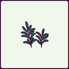 Poster - Elegant botanical illustration with stylized sprigs and subtle color palette