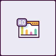 Poster - Colorful Icon of an Online Advertisement Analytics Dashboard Interface