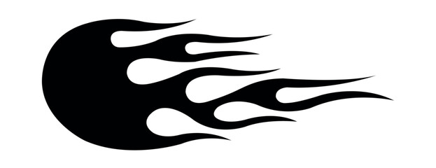 Wall Mural - abstract black silhouette fire flames tattoo vector art graphic. tribal lame car vinyl decal and air