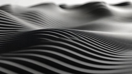 Poster - Artistic black and white paper design showcasing wave-like patterns and textures in a creative display