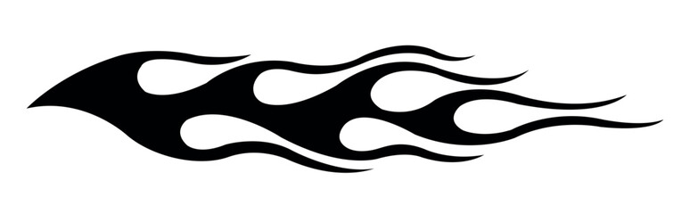 Wall Mural - burning tires and flames car decal vinyl sticker. racing car tribal fire flames vector art graphic.