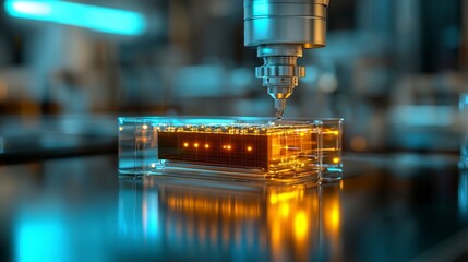 Poster - Precision Manufacturing Process of Advanced Technology Component with Machinery Performing Detailed Work