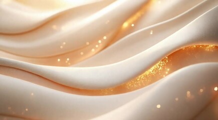 Poster - Elegant Golden Wave Background With Smooth Texture and Subtle Sparkle for Professional Settings and Business Presentations