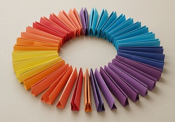 Poster - Origami Paper Circle Round Folded Banner Design