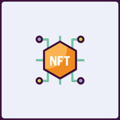 Poster - Abstract representation of a non fungible token or NFT connectivity