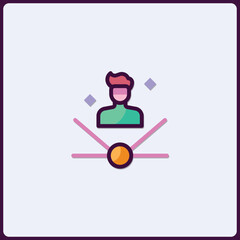 Poster - Connected professional profile icon representing networking and relationships