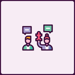 Poster - Collaboration and Teamwork Concept with Business People Icon Style