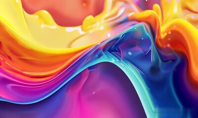 Poster - Creative Colorful Abstract Wallpaper Showcasing Vibrant Fluid Shapes and Gradients for Business Use or Inspiration