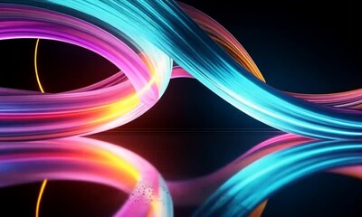 Poster - Digital Abstract Background Featuring Vibrant Flowing Lines and Reflections in a Business Setting Perfect for Presentations or Creative Projects