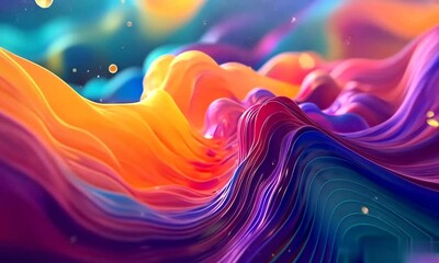 Poster - Beautiful Colorful Abstract Waves Flowing Smoothly in a Vibrant Business Environment