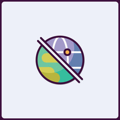 Poster - Restricted global access icon illustrating limitations in international connectivity