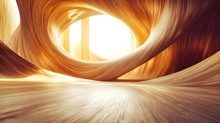 Poster - Long tunnel surrounded by smooth lines and abstract geometric textures creating a unique sense of depth and perspective.