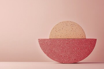Fototapete - Abstract composition featuring textured geometric shapes in pink tones, creating a minimalist and modern aesthetic ideal for backgrounds and design elements in graphic projects.