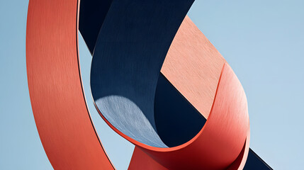 Poster - Vibrant sculpture showcasing abstract shapes in vivid hues captured in a natural setting for artistic and design inspiration.