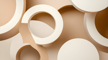 Poster - Artistic wall featuring intertwined circles captured in a unique abstract design for creative and modern interior spaces.