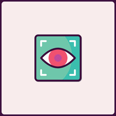 Poster - Eye Tracking Scan Interface Icon for Security and Medical Applications