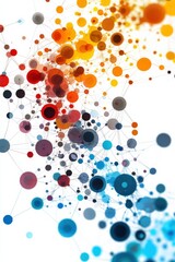 Poster - An abstract design showing language diversity as a colorful, interconnected web.