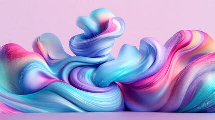 Poster - Vibrant flow of colorful liquid in abstract patterns bursting with texture under bright daylight for a captivating visual experience.