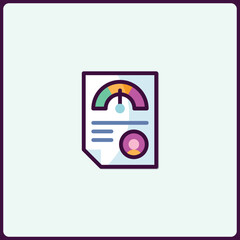 Poster - Performance report icon with meter and personal profile symbol design
