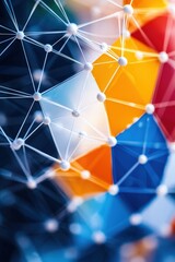 Poster - An abstract design showing language diversity as a colorful, interconnected web.