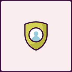 Poster - Protection shield icon symbol privacy safety security guaranteed assurance defense