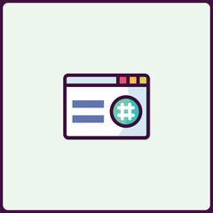 Poster - Hashtag symbol within browser window representing social media trend