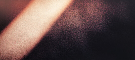 Poster - Abstract background with diagonal light beam on textured surface, showcasing a gradient from light peach to dark brown