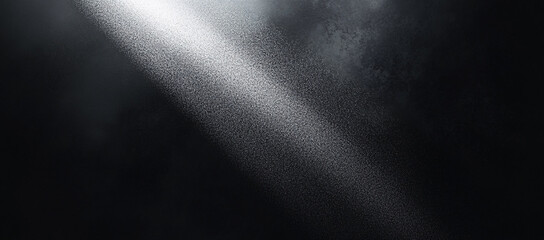 Poster - Abstract Dark Background with Diagonal Light Beam and Glowing Particles
