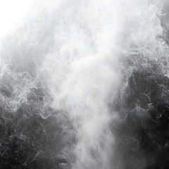 Poster - Dramatic smoke billowing from a black and white background creating an enigmatic atmosphere