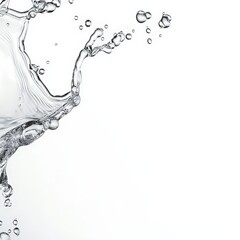 Poster - Captivating water splashing on a white background creating a dynamic and refreshing visual impact