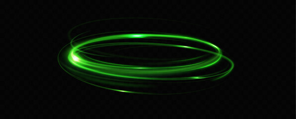 Poster - Green neon ring. Glowing circle. Glow effect. Round light frame. abstract light lines of movement and speed. Abstract light lines of movement and speed. light green ellipse.