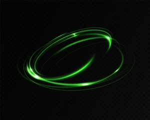 Poster - Green neon ring. Glowing circle. Glow effect. Round light frame. abstract light lines of movement and speed. Abstract light lines of movement and speed. light green ellipse.