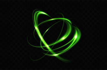 Poster - Green neon ring. Glowing circle. Glow effect. Round light frame. abstract light lines of movement and speed. Abstract light lines of movement and speed. light green ellipse.