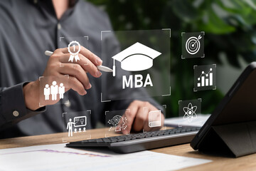 mba, master of business administration preparing for effective management concept, businessman choos