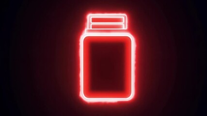Poster - Neon jar glowing against a dark background with vibrant color effects creating an energetic atmosphere