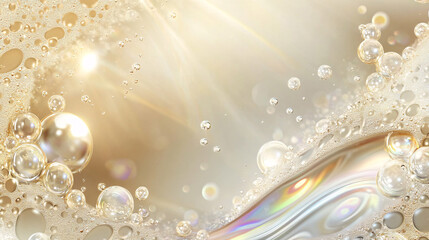 Poster - Abstract Background of Sparkling Champagne Bubbles and Light Reflections