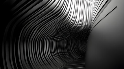 Poster - Elegant black and white abstract background featuring artfully intersecting lines creating a monochrome visual masterpiece.