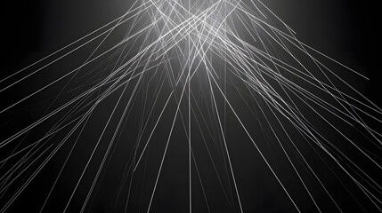 Poster - Mesmerizing light trail on a black background showcasing artistic exploration of abstract lines intertwined in a dynamic composition.