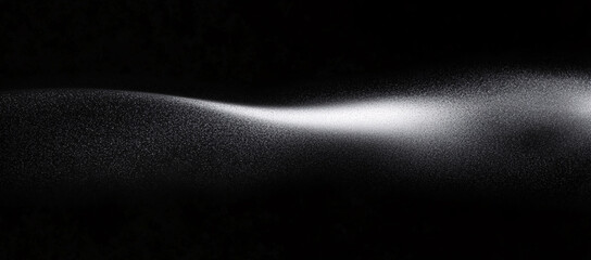 Poster - Abstract Black and White Wave of Light Particles, Glowing Dust, Sparkling Texture, Digital Art Background, Minimalist Design, Elegant Swirl, Smooth Gradient, Cosmic Nebula, Galaxy Simulation