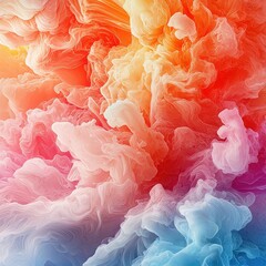 Fototapete - a mesmerizing abstract of colorful clouds blending vibrant hues. This image shows a dynamic interplay of shapes and shades creating a captivating visual
