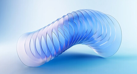 Poster - Abstract 3D Render of a Blue Glass Spiral Structure