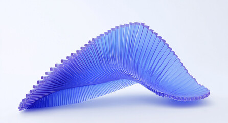 Poster - Abstract 3D Render of a Blue Glass Wavelike Structure