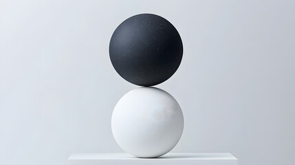 Poster - Simple yet striking egg on a white pedestal embodying bold linear forms against a minimalist backdrop for artistic appreciation and display.